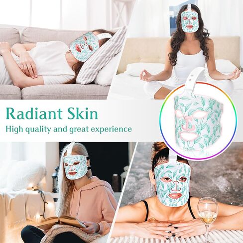 Red Light Therapy Mask, Led Contour Face Mask Light Therapy, 7 Color Red Light Face Mask Portable and Rechargeable, Red Light Therapy At Home and Wireless Led Face Mask[BMask] in Kuwait