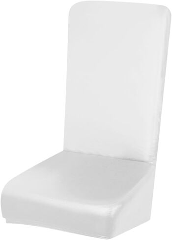 NOLITOY Stretch Dining Chair Covers, Waterproof PU Leather Chair Slipcovers, Removable Washable Silpcover for Home Kitchen Banquet Hotel Ceremony, White 39x21Inch in Saudi Arabia