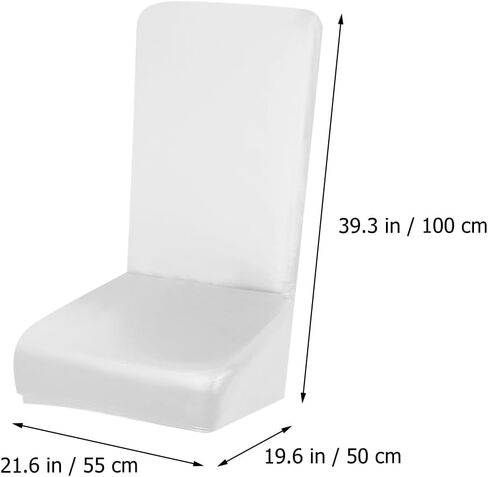 NOLITOY Stretch Dining Chair Covers, Waterproof PU Leather Chair Slipcovers, Removable Washable Silpcover for Home Kitchen Banquet Hotel Ceremony, White 39x21Inch in Saudi Arabia