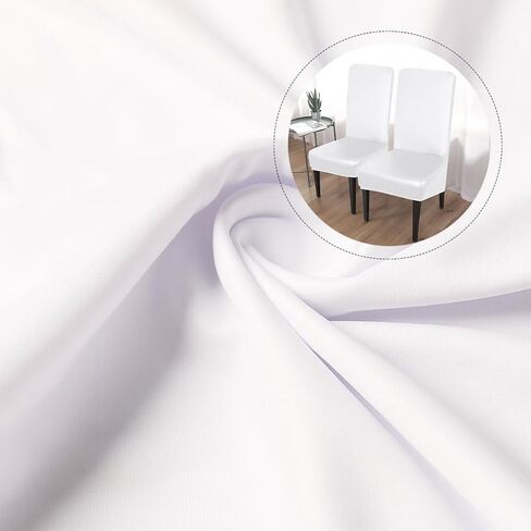NOLITOY Stretch Dining Chair Covers, Waterproof PU Leather Chair Slipcovers, Removable Washable Silpcover for Home Kitchen Banquet Hotel Ceremony, White 39x21Inch in Saudi Arabia