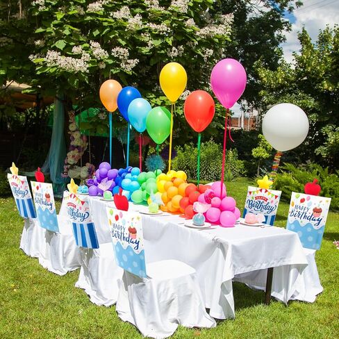 Moukeren 2 Pieces Happy Birthday Chair Covers Kids Birthday Party Classroom Seat Decorations Dining Chair Seat Cover Slipcovers Gift for Classroom Home Dining Party Favor in Saudi Arabia