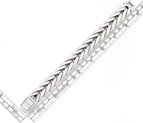COOLSTEELANDBEYOND Men's Heavy Stainless Steel Braided Wheat Chain Bracelet, Woven Link, Biker Jewelry Silver Color in Saudi Arabia