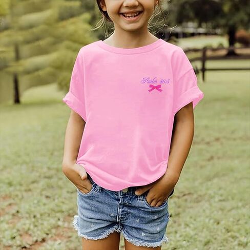 Girls Christian Tees God is Within Her Jesus Shirt for Kids Faith Cute Graphic Bow Tshirt Inspirational Religious Top in Saudi Arabia