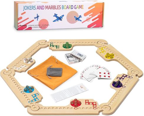 Double Sided Marble Board Game, Chinese Checkers & Fast Track Board Game for 2 to 6 Players, 2 in 1 Board Game with 60 Marbles 6 Dice for Friends Family Game Night in Saudi Arabia