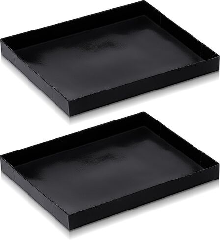 2 Pcs 8.5 x 11.5 x 1 Inch PTFE Solid Oven Basket Non Stick Cooking Basket Cooking Trays for Quick Oven Accessories Baking Chips Chicken Wings Bread Heating in Saudi Arabia