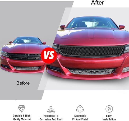 APS متوافقة مع Dodge Charger 2015-2018 و 2019-2023 SXT Main Appeal Stains Stains Stains Mesh Grille Grille Insert D76344H in Saudi Arabia