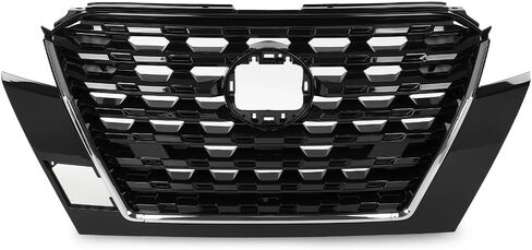 Pit66 Grille Chrome Shell W/Black Insert Plastic متوافق مع Nissan Sentra 2013-2015 More Pumper Grill 623103RM0A ، NI1200253 in Saudi Arabia