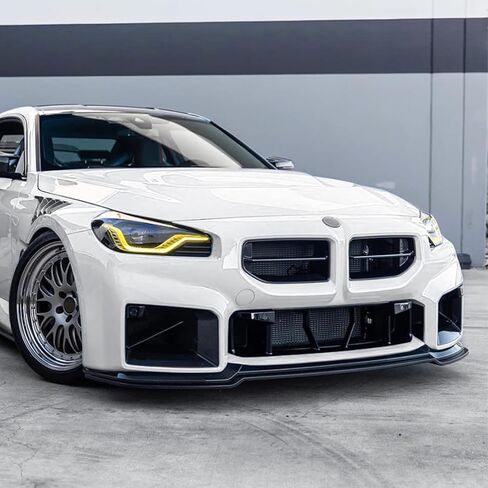 Car Front Bumper Spoiler Lip Kit for BMW 2 Series M2 G87 2023-2025 Gloss Black Carbon Fiber Look in Kuwait