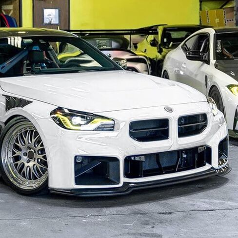 Car Front Bumper Spoiler Lip Kit for BMW 2 Series M2 G87 2023-2025 Gloss Black Carbon Fiber Look in Kuwait