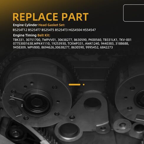 مجموعة حشية رأس أسطوانة المحرك، متوافقة مع فولفو S60/V60/ V60 Cross Country/XC60/C30/C70/S40/V50 2.5L L5 DOHC توربو 2004-2015#OE B5254T12 B5254T7 B5254T5 B5254T3 HGS4504 HS54547 in Kuwait