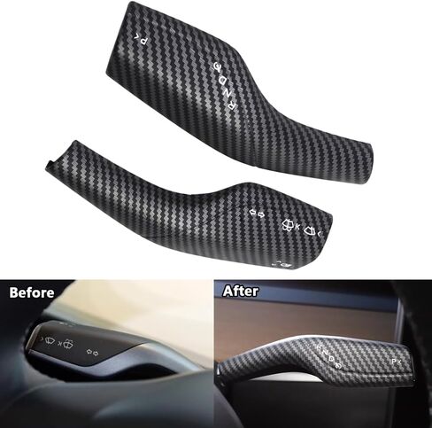 Car Wiper Shift Lever Cruise Cruise Cover Cover Deving Wheel Decoration Decoration ABS for Tesla Model 3 Model Y 2017-2023 (Black) in Saudi Arabia