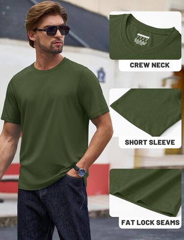 TACVASEN Men's T-Shirts Short Sleeve UPF50+ Mositure Wicking Shirts Lightweight Cooling Crew Neck Tshirt in Kuwait
