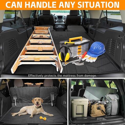 حصيرة شحن متوافقة مع 2021-2025 Chevy Suburban/GMC Yukon XL Cargo Liner Backrest Prestector Seatector for Chevrolet Suburban/GMC Yukon XL Accessories (21-25 Suburban/Yukon XL) in Kuwait