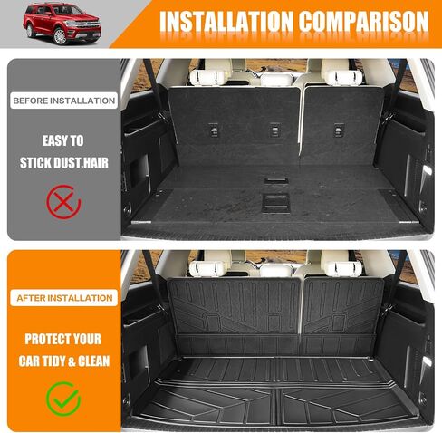 حصيرة شحن متوافقة مع 2021-2025 Chevy Suburban/GMC Yukon XL Cargo Liner Backrest Prestector Seatector for Chevrolet Suburban/GMC Yukon XL Accessories (21-25 Suburban/Yukon XL) in Kuwait
