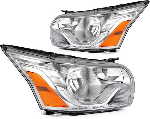يتناسب مجموعة المصابيح الأمامية مع 2015-2023 لـ Ford Transit 150 250 350 Chrome Housing Amber Reflector Pair CK4Z13008M FO2502357 in Saudi Arabia