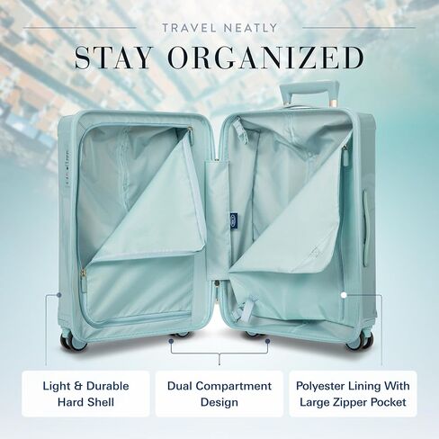 Bric's Positano 32-Inch Spinner - Expandable Luxury Checked Luggage With Spinner Wheels - Lightweight Suitcases Made From Durable Polycarbonate - Comes with Protective Cover - Light Blue in Saudi Arabia