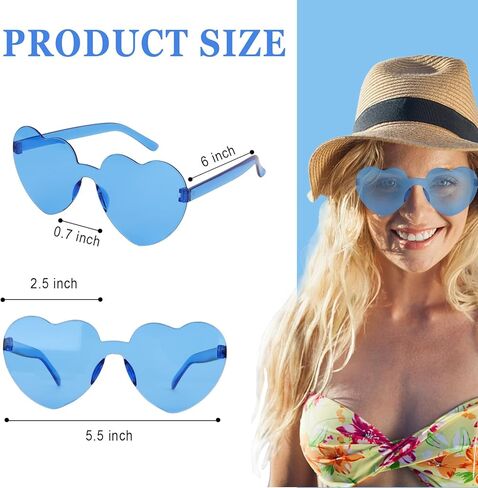 Heart Sunglasses 12/18/24 Pcs Heart Shaped Glasses for Women Cute Funny Party Glasses Party Favors Accessories in Kuwait