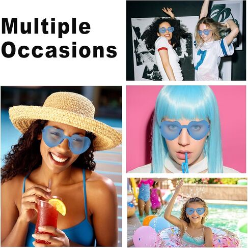 Heart Sunglasses 12/18/24 Pcs Heart Shaped Glasses for Women Cute Funny Party Glasses Party Favors Accessories in Kuwait