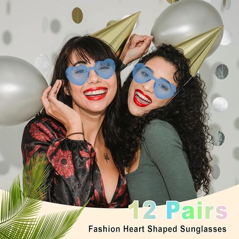 Heart Sunglasses 12/18/24 Pcs Heart Shaped Glasses for Women Cute Funny Party Glasses Party Favors Accessories in Kuwait