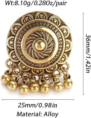 OIDIMS Bohemian Flower Statement Ring for Women Cluster Vintage Jhumka Jhumki Statement Tassel Dangling Ball Open Finger Rings Wedding Band Adjustable Indian Bollywood Dress Accessories Jewelry Gift in Saudi Arabia