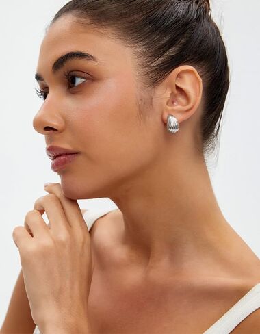 Adusdrop Gold Hoop أقراط عصرية للنساء ، شل شل جوفاء Hyperallergenic 14K الذهب المطلي بالقطارات الهدية المجوهرات الأزياء الهدية in Kuwait