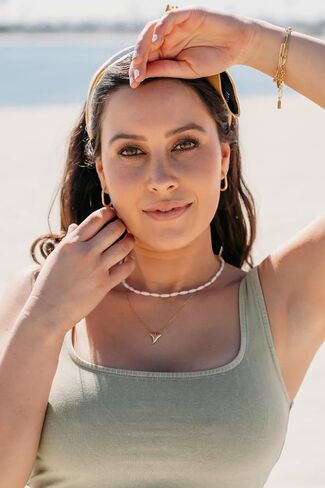 Deco Squared Hoop Gold Earrings - 18k Gold Plated, Small Water Friendly, Sweat Resistant and Hypoallergenic Rectangular U Hoops - Perfect for Birthday, Holiday, Weddings and Parties by SALTY CALI in Saudi Arabia