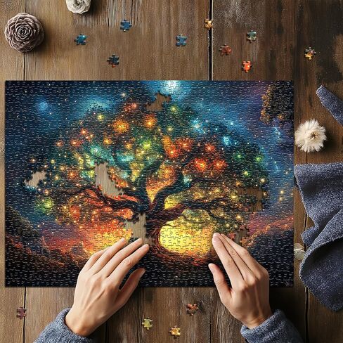 Rainbow Tree of Life Puzzles for Adults 1000 Pieces, Colorful Landscape Gradient Jigsaw Puzzle, Tree Nature Puzzle Scenery in Saudi Arabia