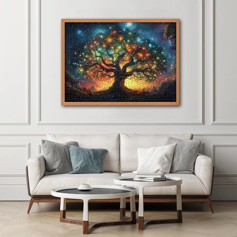 Rainbow Tree of Life Puzzles for Adults 1000 Pieces, Colorful Landscape Gradient Jigsaw Puzzle, Tree Nature Puzzle Scenery in Saudi Arabia