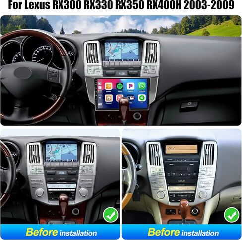 2+64G Android 13 Car Stereo for Lexus RX300 RX330 RX350 RX400H 2004-2009, 9" IPS Touchscreen in Dash GPS Radio with Mirror Link Navi WiFi Bluetooth FM RDS HiFi EQ SWC + Backup Camera in Kuwait