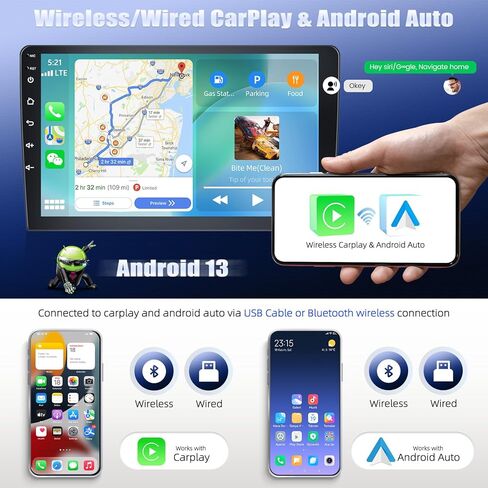 2+64G Android 13 Car Stereo for Lexus RX300 RX330 RX350 RX400H 2004-2009, 9" IPS Touchscreen in Dash GPS Radio with Mirror Link Navi WiFi Bluetooth FM RDS HiFi EQ SWC + Backup Camera in Kuwait