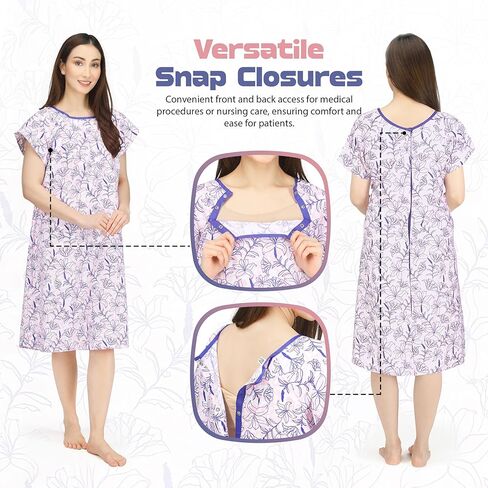 NY Threads Women's Hospital Gown Soft and Stylish Patient Gown in Kuwait