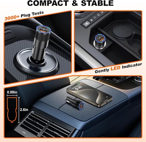 2 حزمة USB C شاحن سيارة 36W 2-Port Car Phone Charger محول PD/QC3.0 شحن سريع نوع C ولاعة السجائر محول الطاقة متوافق مع iPhone 15 14 13 12 11 Pro، iPad، Samsung Galaxy S24 S23 in Kuwait