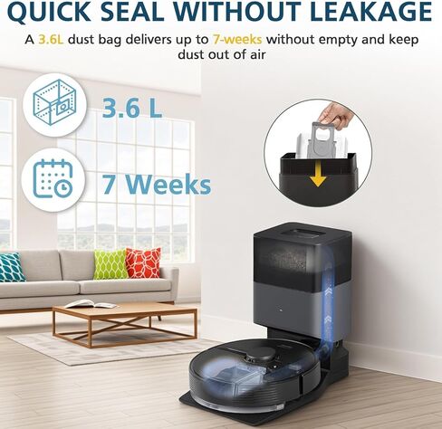 16 Packs Q5 Dust Bag for Roborock S8 Pro Ultra, S8+, Q7 Max+/Max, Q8 Max+, Q5 Max+, Q5+, Q5 Pro+, S7 Pro Ultra, S7 Max Ultra, S7 MaxV Ultra, Q7+, Q7, Q7 Max, Q7 Max+ Robot Vacuum, 3.6 L Large Capacity in Kuwait