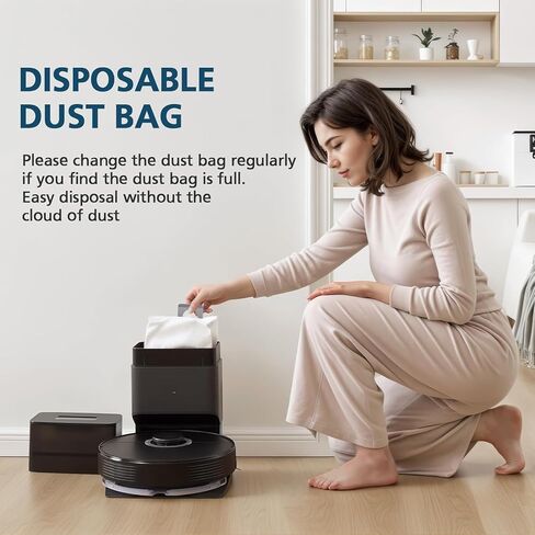 16 Packs Q5 Dust Bag for Roborock S8 Pro Ultra, S8+, Q7 Max+/Max, Q8 Max+, Q5 Max+, Q5+, Q5 Pro+, S7 Pro Ultra, S7 Max Ultra, S7 MaxV Ultra, Q7+, Q7, Q7 Max, Q7 Max+ Robot Vacuum, 3.6 L Large Capacity in Kuwait