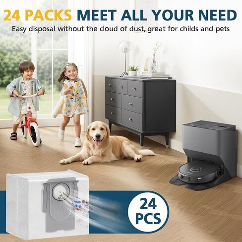 16 Packs Q5 Dust Bag for Roborock S8 Pro Ultra, S8+, Q7 Max+/Max, Q8 Max+, Q5 Max+, Q5+, Q5 Pro+, S7 Pro Ultra, S7 Max Ultra, S7 MaxV Ultra, Q7+, Q7, Q7 Max, Q7 Max+ Robot Vacuum, 3.6 L Large Capacity in Kuwait