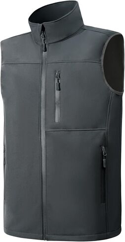 Mens Windproof Golf Vest Outerwear Fleece Lined Softshell Sleeveless Lightweight Jacket in Saudi Arabia