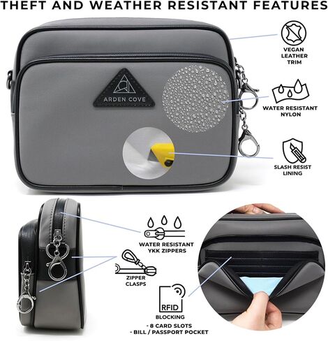 Arden Cove Full Anti-Theft Waterproof Cross-Body Bag with Slash-resistant Chain Strap w/Classic Hardware in Saudi Arabia