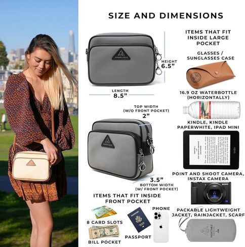 Arden Cove Full Anti-Theft Waterproof Cross-Body Bag with Slash-resistant Chain Strap w/Classic Hardware in Saudi Arabia