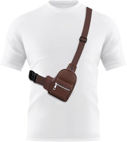 Peicees Mini Leather Sling Bag for Men Women Travel Daily Crossbody Bag Phone Holder in Saudi Arabia