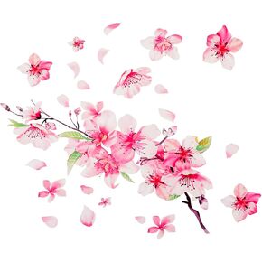 Cherry Blossom Car Decal Stickers Vinyl Car Sticker Pink Flower Bumper Sticker Waterproof Sticker for Automotive Motocycle Laptop Wall Luggage Home Decor in Saudi Arabia