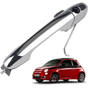 Exterior Door Handle for Fiat 500 2012 2013 2014 2015 2016 2017 2018 Outside Chrome Door Handle Replacement with Lock Hole, 68069943AC (Left Driver Side) in Kuwait