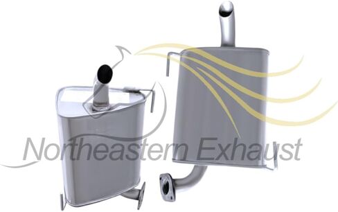 Northeastern Exhaust | Stainless Steel - Direct Fit Pair of Exhaust Mufflers Compatible for Subaru Outback 2005-2009 2.5L - Includes Gaskets | Automotive Replacement Part in Saudi Arabia