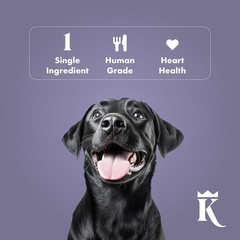 King Lou Pets - قلوب البط الكاملة للكلاب والقطط - قلوب البط المجففة بالتجميد المصنوعة في الولايات المتحدة الأمريكية - التورين والزنك والحديد - تحتوي على 30-50 قلبًا كاملاً in Kuwait