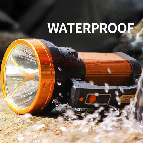 1000,000LM Spotlight 13600mAh Spotlight Flashlight 80H Long Lasting IP67 Waterproof Rechargeable Spotlight 3Modes Spot Light for Outdoor Indoor Camping Home Emergency in Saudi Arabia
