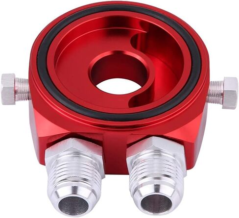 Oil Cooler Kit, M20 x 1.5 Universal Aluminum Alloy Oil Filter Cooler Sandwich Plate Adapter 1/8 NPT Oil Cooler Kit (Red) in Saudi Arabia