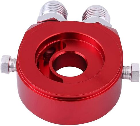 Oil Cooler Kit, M20 x 1.5 Universal Aluminum Alloy Oil Filter Cooler Sandwich Plate Adapter 1/8 NPT Oil Cooler Kit (Red) in Saudi Arabia