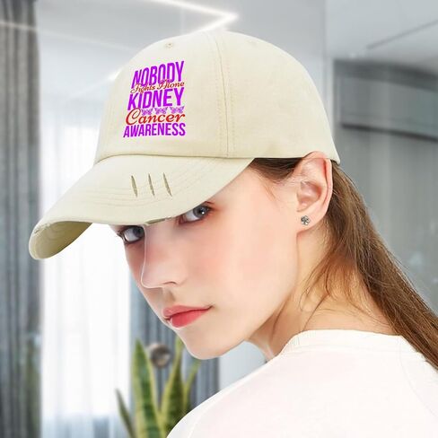 Nobodys Fights Alone Kidney Cancer Awareness Hats for Men Washed Distressed Baseball Caps Classic Washed Workout Hat Fitted in Saudi Arabia