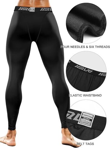 Holure 3 Pack Men's Compression Pants, Athletic Workout Running Leggings for Men, Sports Base Layer Thermal Tights in Kuwait