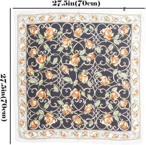 BEGOOD Square Satin Head Scarf for Women Silk Feeling Scarf Hair Bandana Neck Scarf Hair Wraps Valentines Day Gifts 27.5 × 27.5 inches(Pink Flowers Pattern) in Saudi Arabia