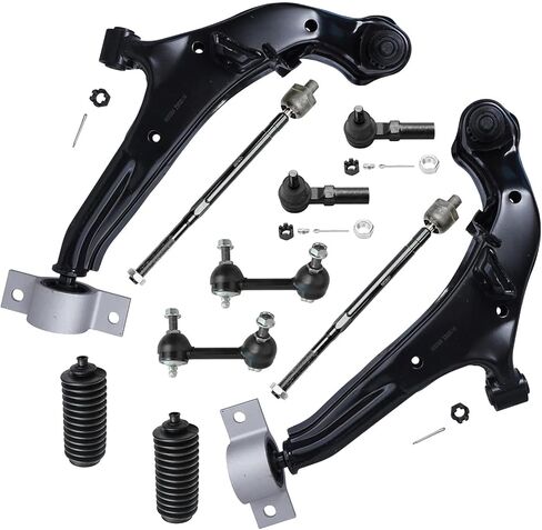 Detroit Axle-End Front 10pc Kit For 2000-2003 Nissan Maxima ، 2000-2001 Infiniti I30 ، 2002-2004 I35 ، 2 Sway Arms 2 Bars 4 Outer & Inner Tie Rods 2 Boots Bublicy in Saudi Arabia